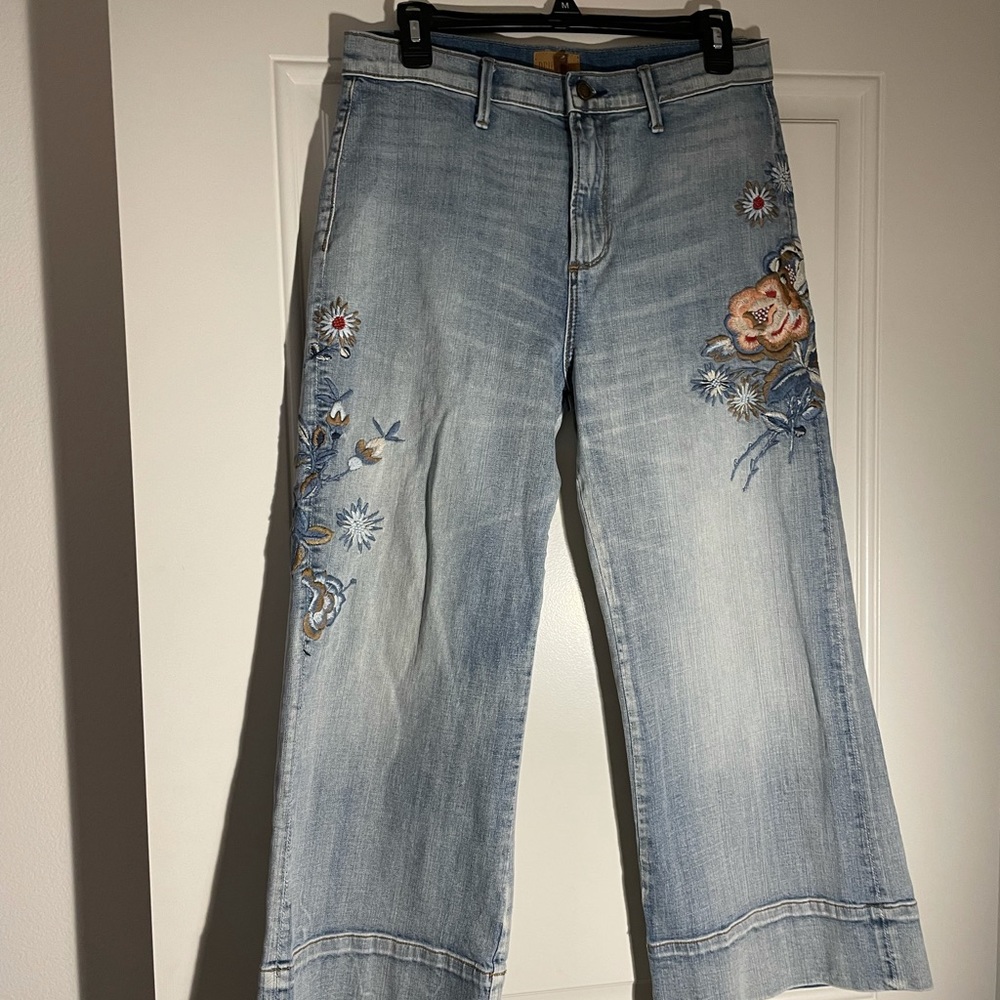 Driftwood Charlie Embroidered Wide Leg Jeans